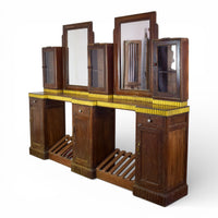 Vintage Original Barber Hairdressers Table Cupboard Cabinet With Mirrors