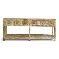 Vintage Solid Wood Rustic Sideboard Cupboard Drawers