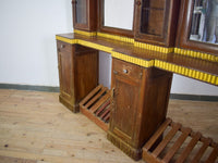 Vintage Original Barber Hairdressers Table Cupboard Cabinet With Mirrors