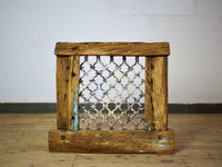 Vintage Wooden Iron Metal Indian Jali Window Frame
