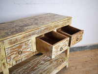 Vintage Solid Wood Rustic Sideboard Cupboard Drawers