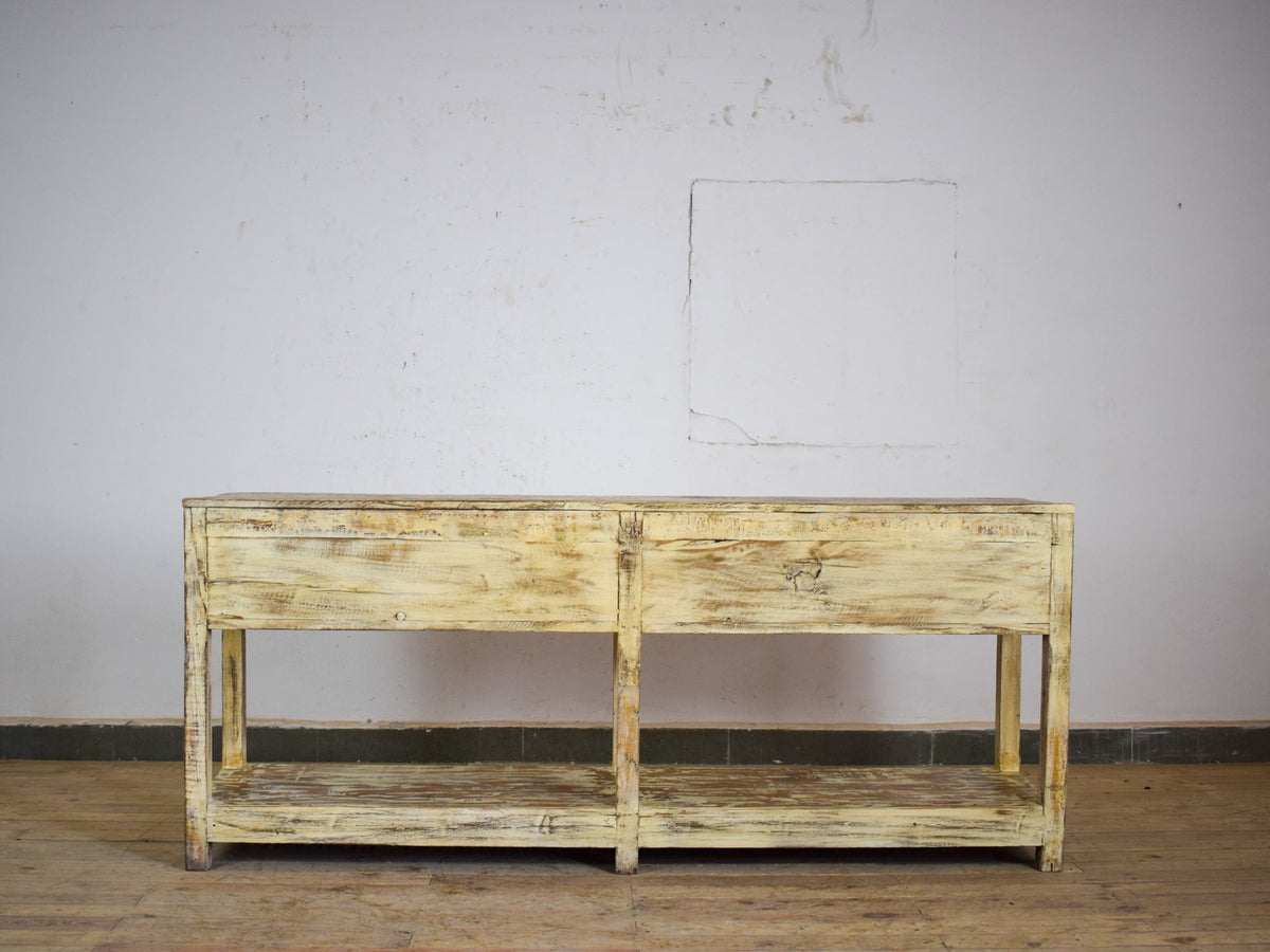 Vintage Solid Wood Rustic Sideboard Cupboard Drawers