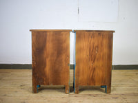 Vintage Reclaimed Carved Wood Pair of Bed Side Cabinet Cupboard