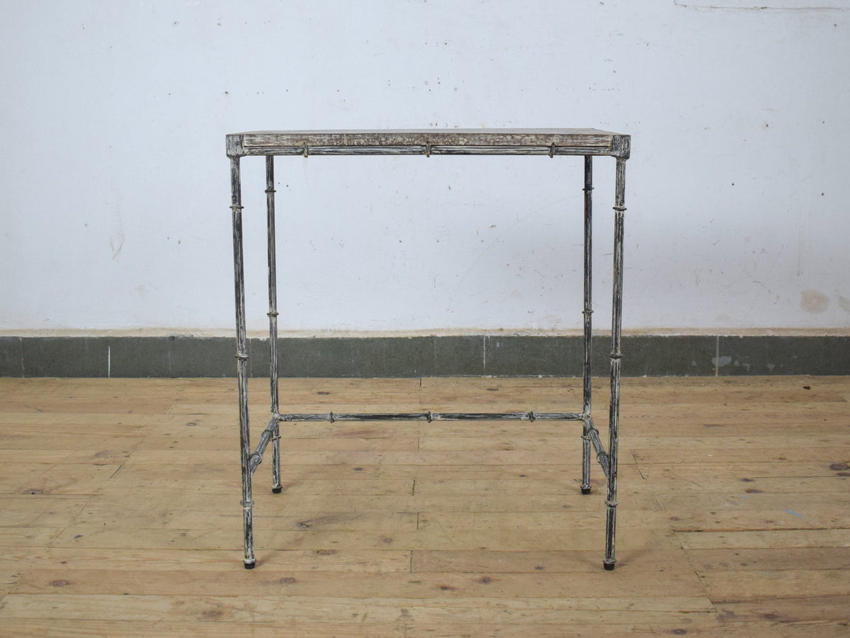 Vintage Style Wood and Metal Nest of Two Coffee Side Tables