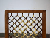 Vintage Wooden Iron Metal Indian Jali Window Frame