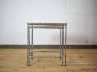 Vintage Style Wood and Metal Nest of Two Coffee Side Tables
