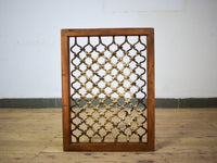 Vintage Wooden Iron Metal Indian Jali Window Frame