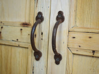 Vintage Rustic Bleached Wood Housekeepers Cupboard Cabinet Storage