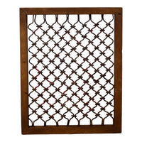Vintage Wooden Iron Metal Indian Jali Window Frame