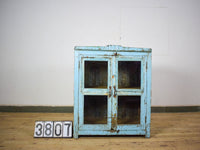 Vintage Worn Painted Rustic Cupboard Cabinet