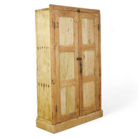 Vintage Rustic Bleached Wood Cupboard Cabinet Storage