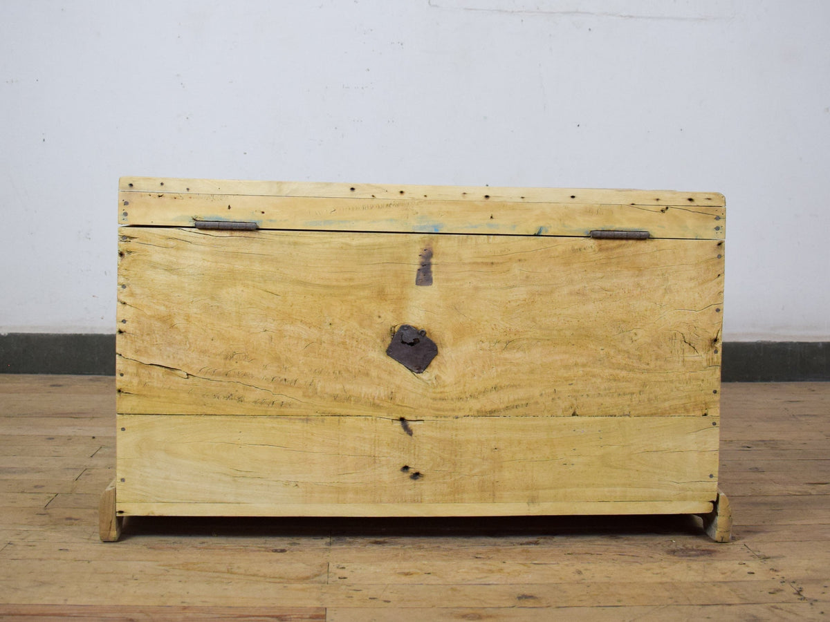 Vintage Bleached Wooden Chest Box Coffee Table