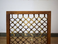 Vintage Wooden Iron Metal Indian Jali Window Frame