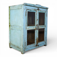 Vintage Worn Painted Rustic Cupboard Cabinet