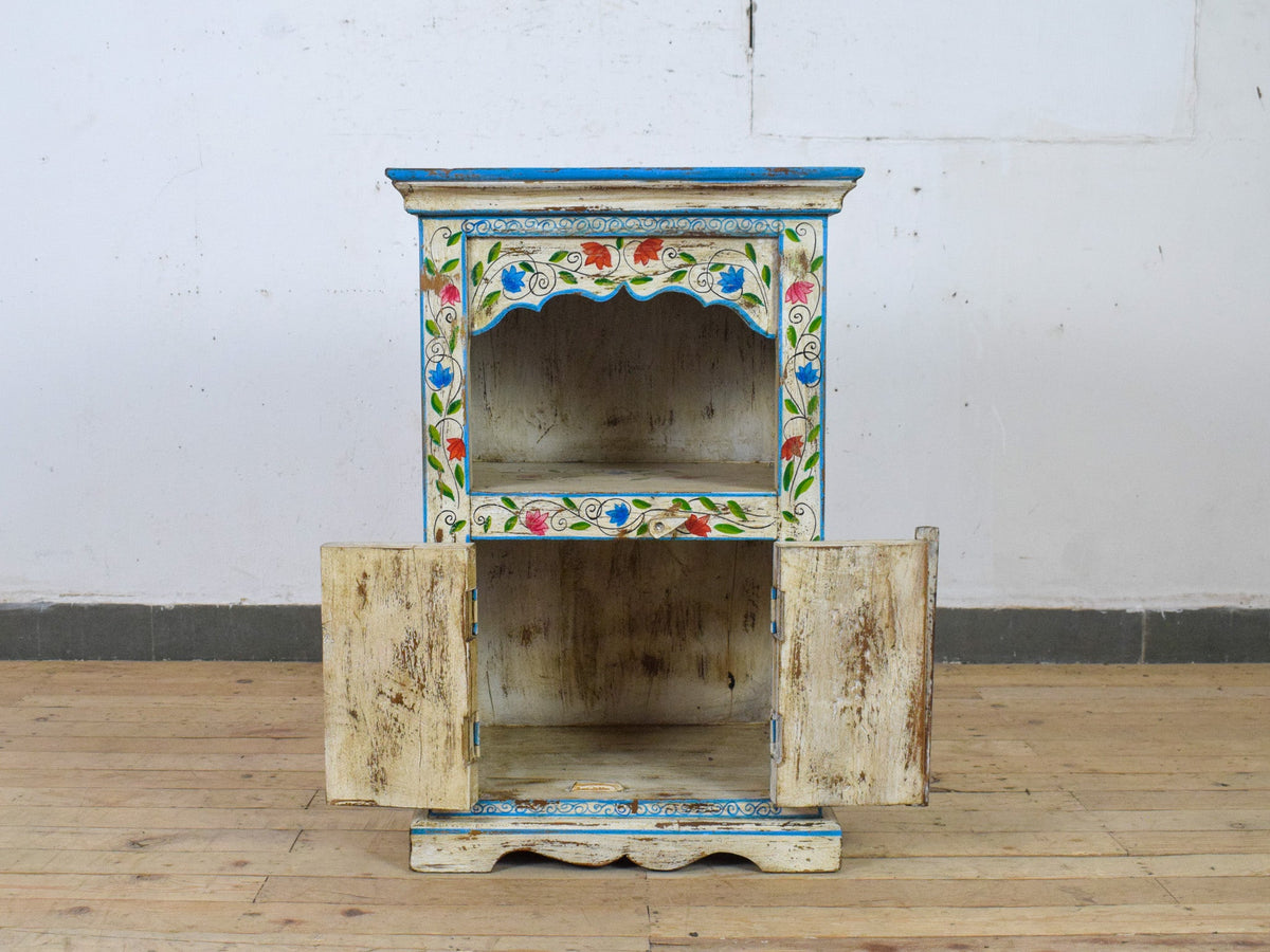 Hand Painted Reclaimed Bedside Cabinet Cupboard