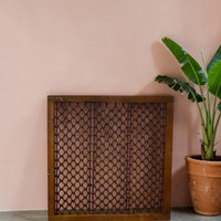 Vintage Wooden Iron Metal Indian Jali Window Frame