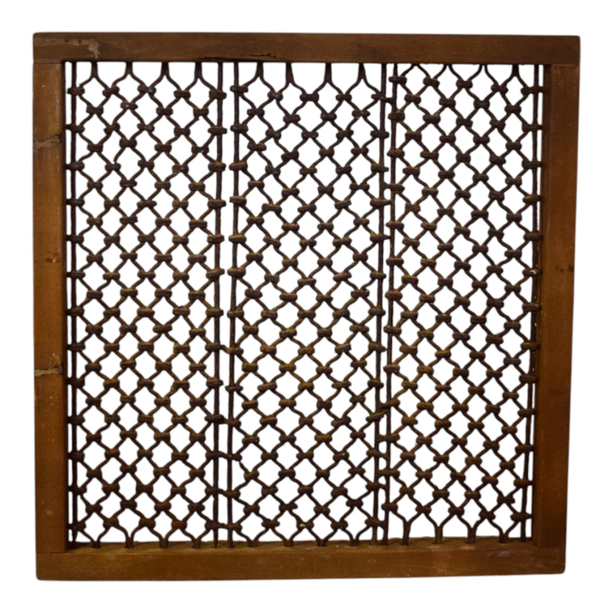 Vintage Wooden Iron Metal Indian Jali Window Frame