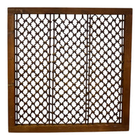 Vintage Wooden Iron Metal Indian Jali Window Frame