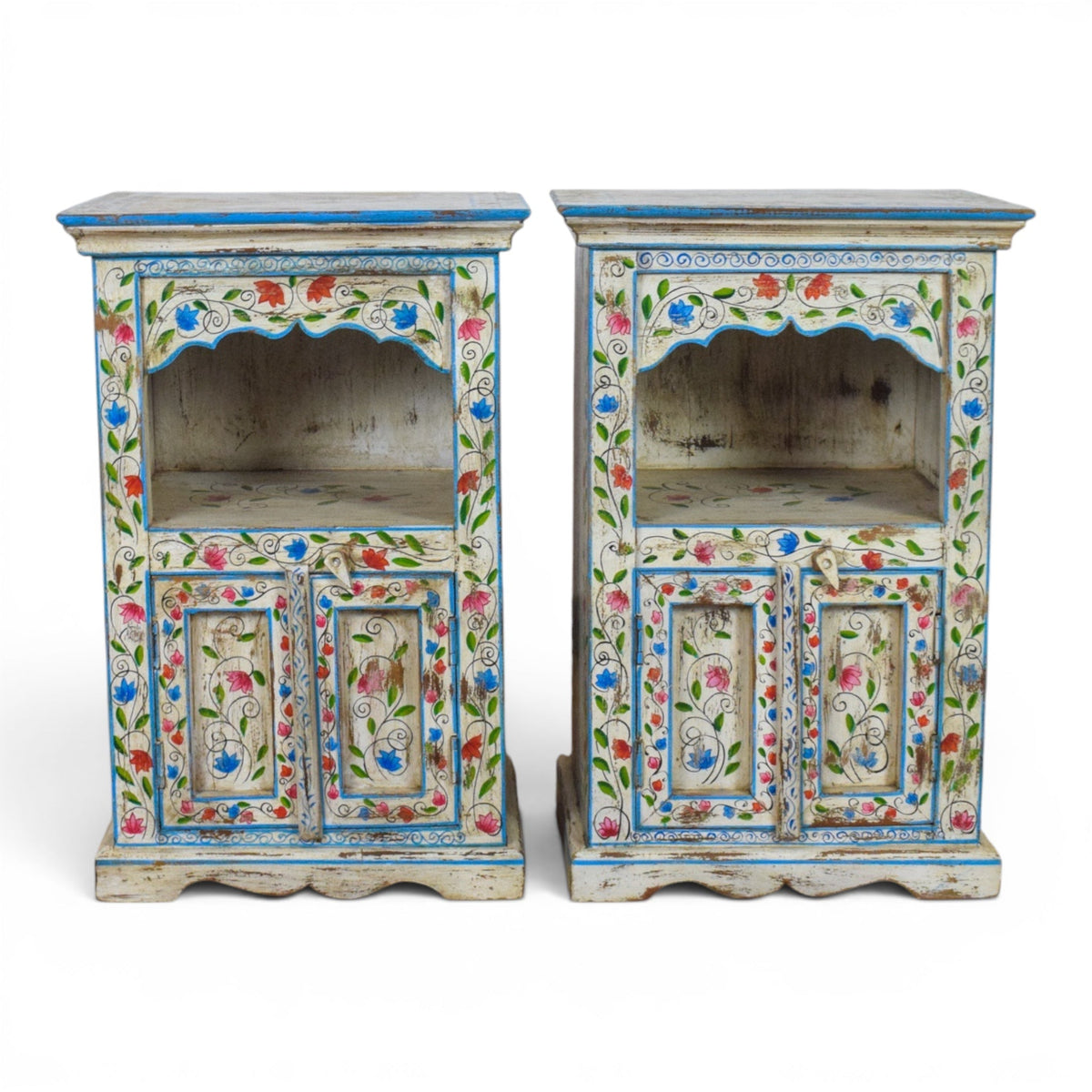 Hand Painted Reclaimed Bedside Cabinet Cupboard