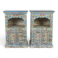 Hand Painted Reclaimed Bedside Cabinet Cupboard