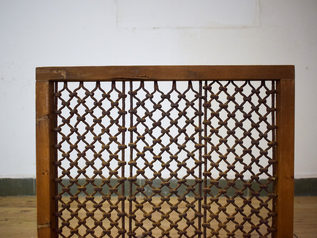 Vintage Wooden Iron Metal Indian Jali Window Frame