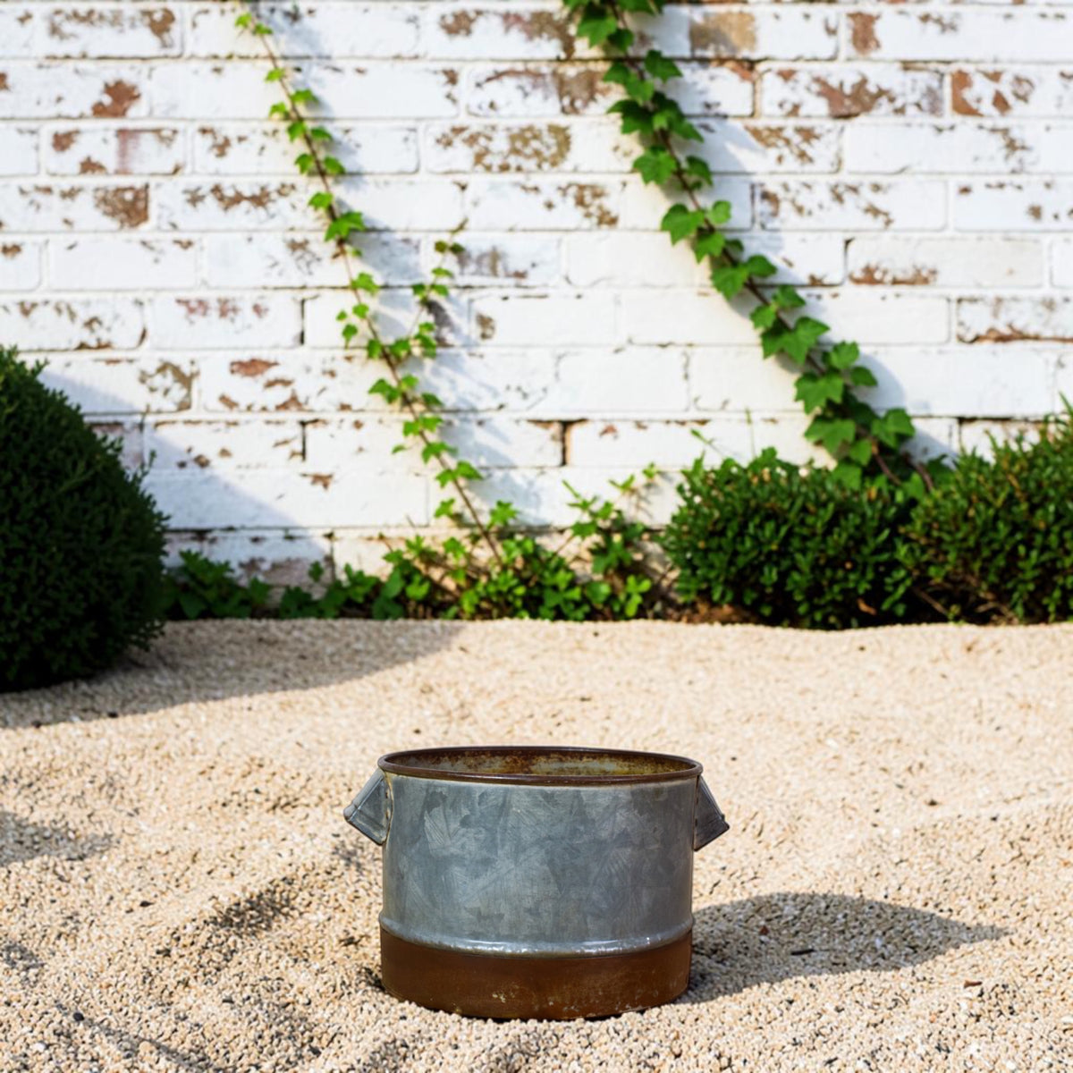 Vintage Rustic Metal Planter