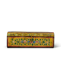 Vintage Indian Hand Painted Metal Travel Trunk Chest