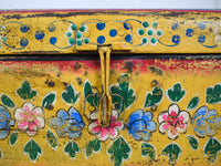 Vintage Indian Hand Painted Metal Travel Trunk Chest