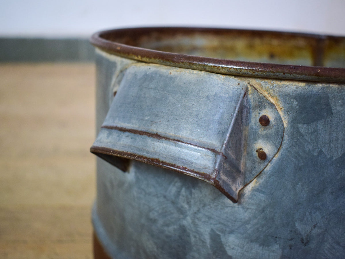 Vintage Rustic Metal Planter