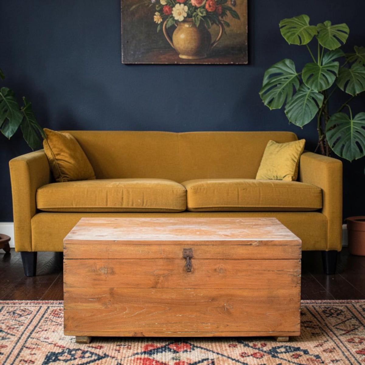 Vintage Rustic Wooden Chest Box