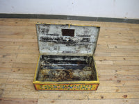 Vintage Indian Hand Painted Metal Travel Trunk Chest