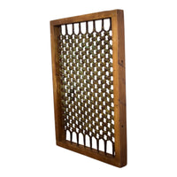 Vintage Wooden Iron Metal Indian Jali Window Frame