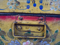 Vintage Indian Hand Painted Metal Travel Trunk Chest