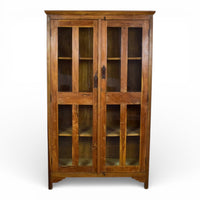 Large Vintage Rustic Wooden Housekeepers Cupboard Cabinet