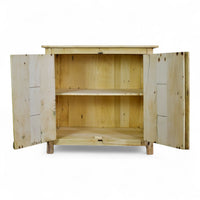 Vintage Rustic Bleached Wood Housekeepers Cupboard Cabinet Storage