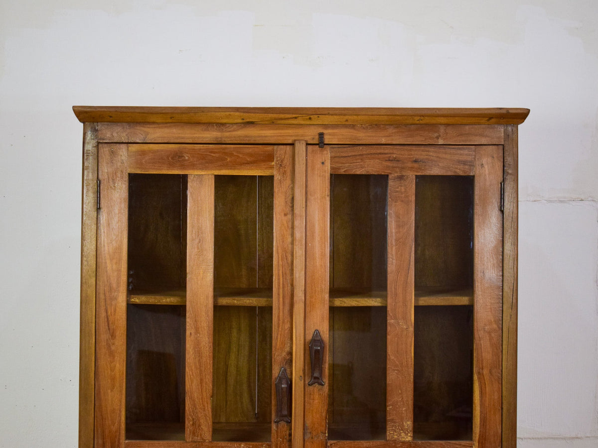 Large Vintage Rustic Wooden Housekeepers Cupboard Cabinet