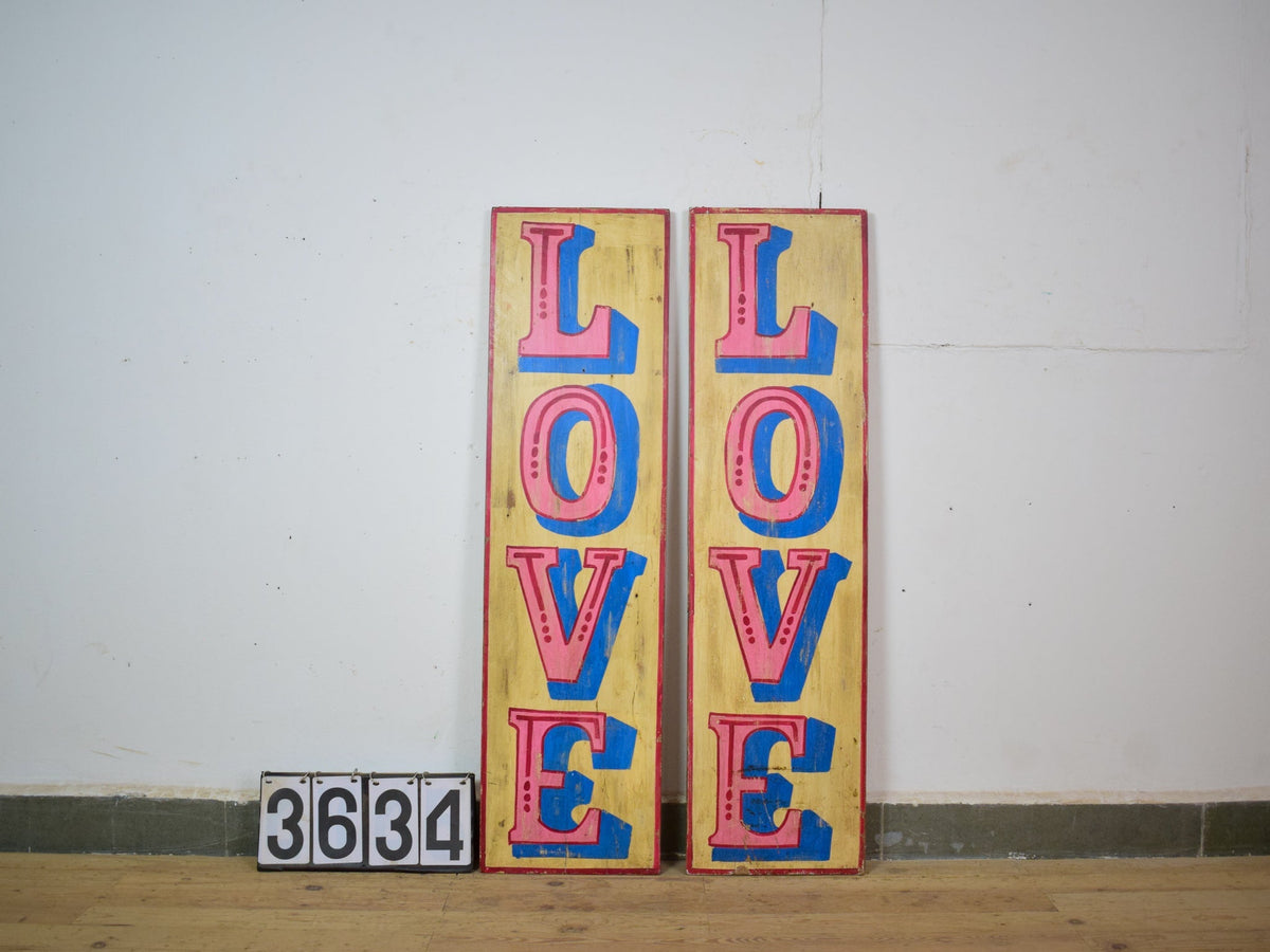 Hand Painted Vintage Design Wooden 'LOVE' Sign - LARGE 110 cm