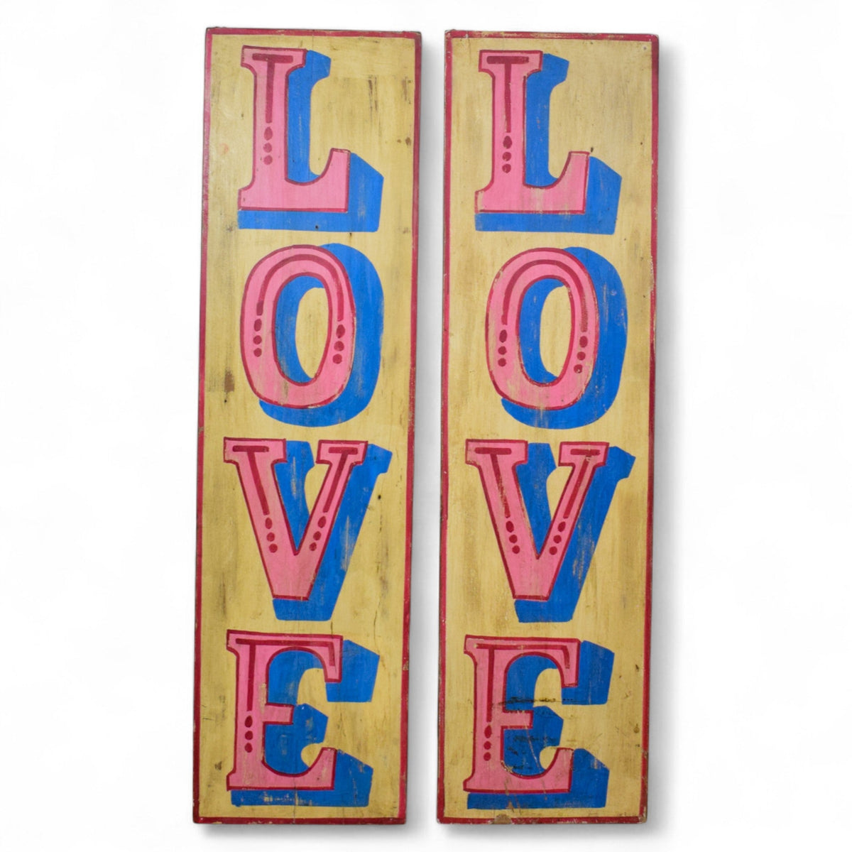 Hand Painted Vintage Design Wooden 'LOVE' Sign - LARGE 110 cm