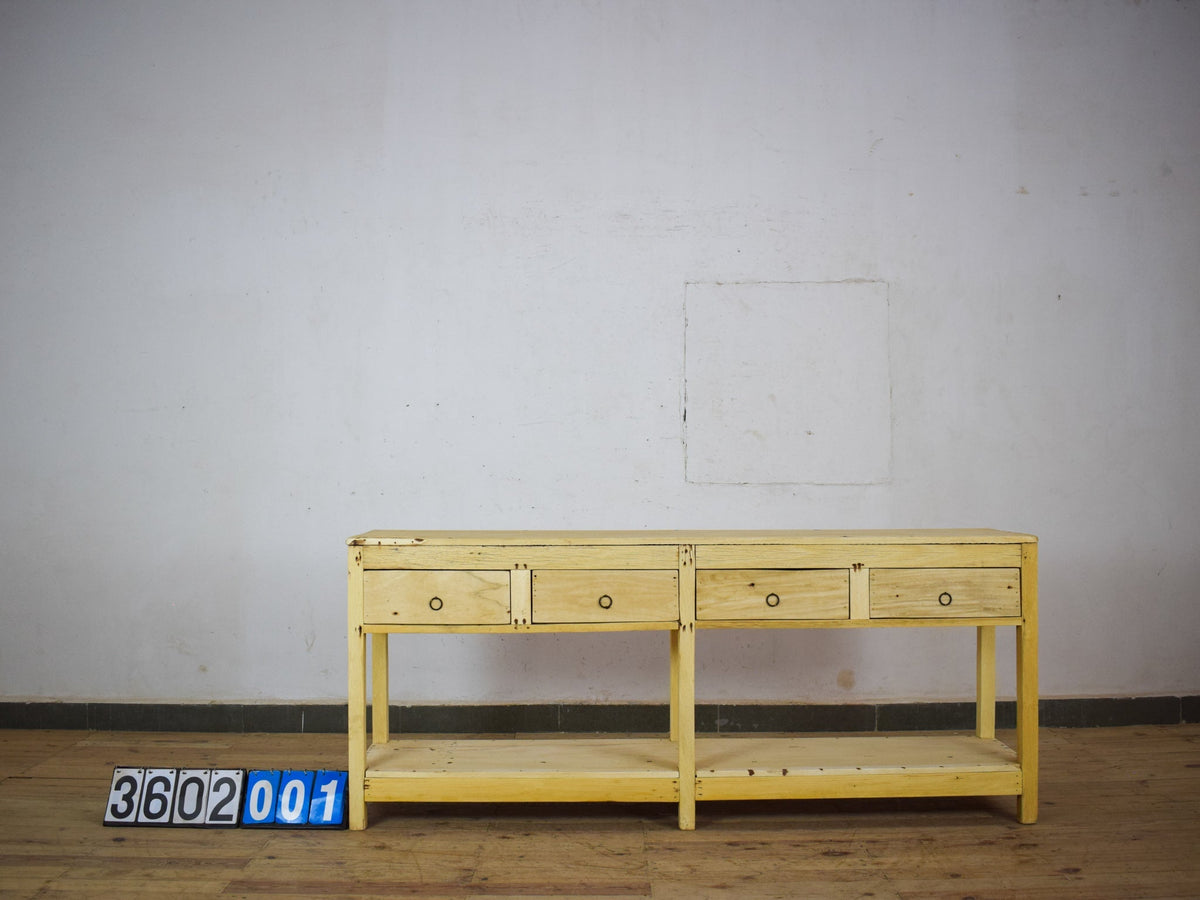 Vintage Solid Wood Rustic Sideboard Cupboard Drawers