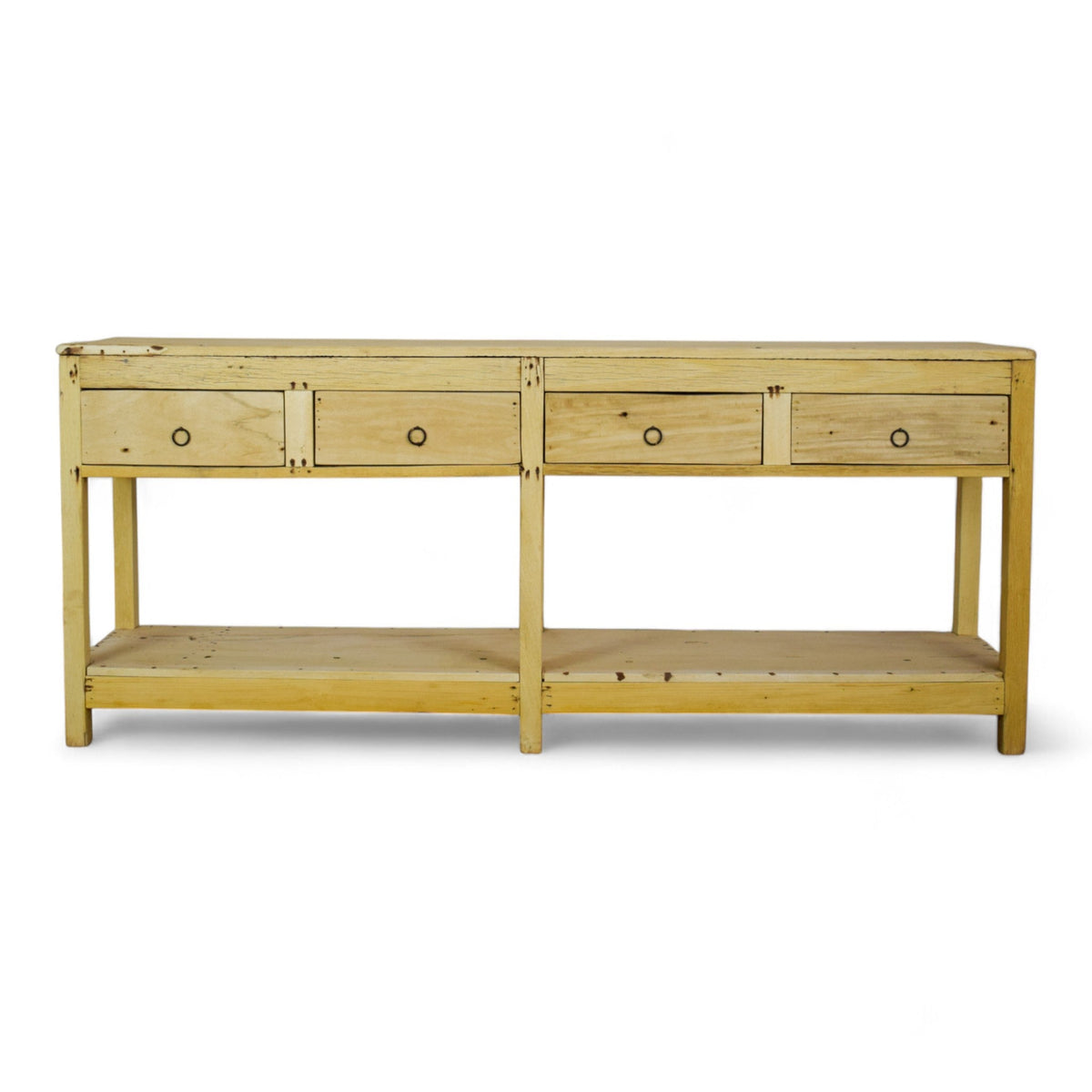 Vintage Solid Wood Rustic Sideboard Cupboard Drawers