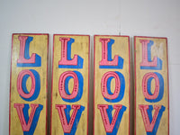 Hand Painted Vintage Design Wooden 'LOVE' Sign - LARGE 110 cm