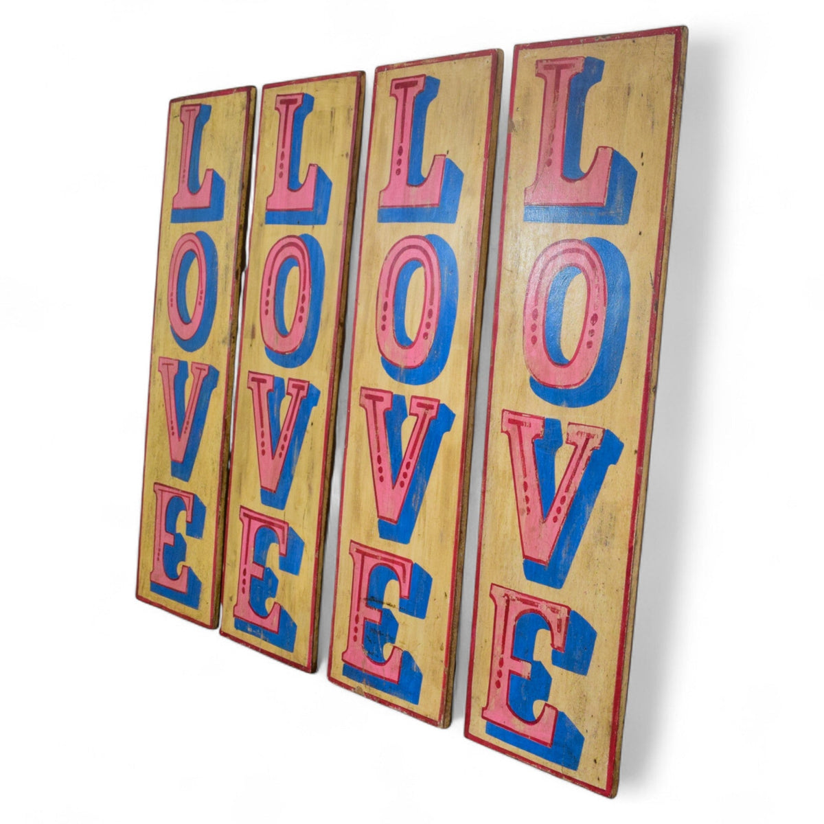 Hand Painted Vintage Design Wooden 'LOVE' Sign - LARGE 110 cm