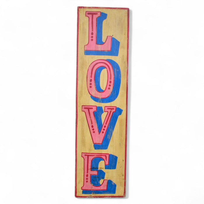 Hand Painted Vintage Design Wooden 'LOVE' Sign - LARGE 110 cm
