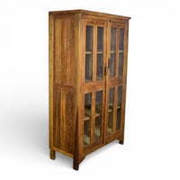 Large Vintage Rustic Wooden Housekeepers Cupboard Cabinet
