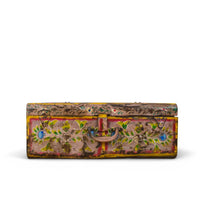 Vintage Indian Hand Painted Metal Travel Trunk Chest