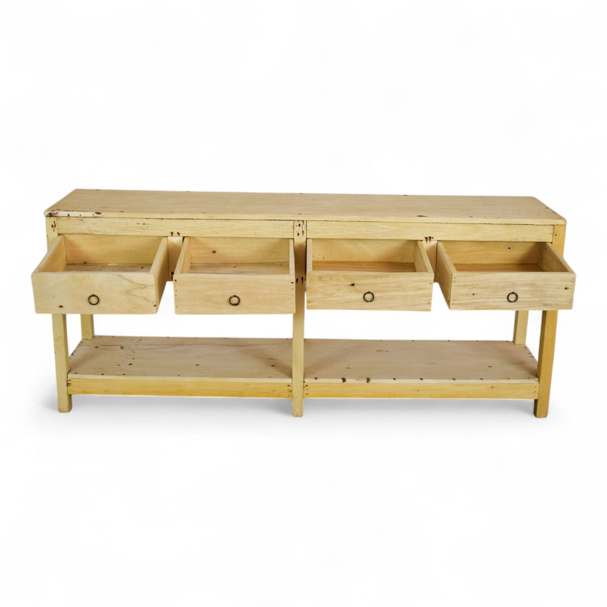 Vintage Solid Wood Rustic Sideboard Cupboard Drawers