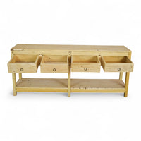 Vintage Solid Wood Rustic Sideboard Cupboard Drawers