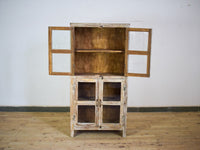 Vintage Worn Painted Rustic Cupboard Cabinet