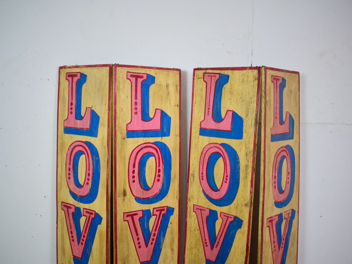 Hand Painted Vintage Design Wooden 'LOVE' Sign - LARGE 110 cm