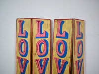 Hand Painted Vintage Design Wooden 'LOVE' Sign - LARGE 110 cm